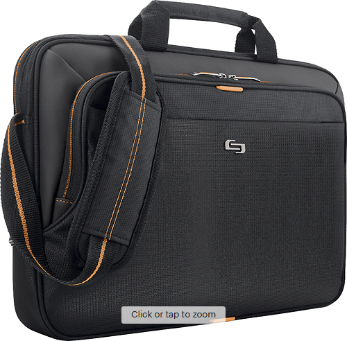 solo - Urban Briefcase for 15.6" Laptop - Black/Orange