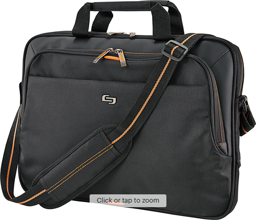 solo - Urban Briefcase for 15.6" Laptop - Black/Orange - Image 3